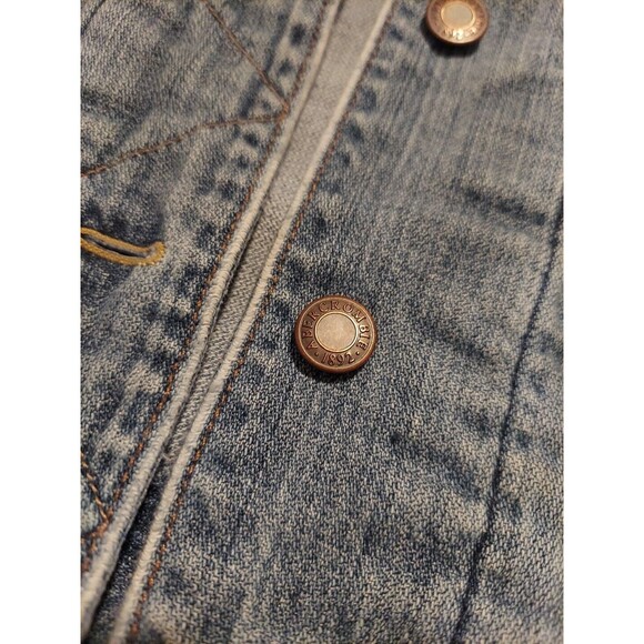 Abercrombie & Fitch Women's Medium Jean Jacket Vintage Button-Up Distressed - Picture 3 of 10